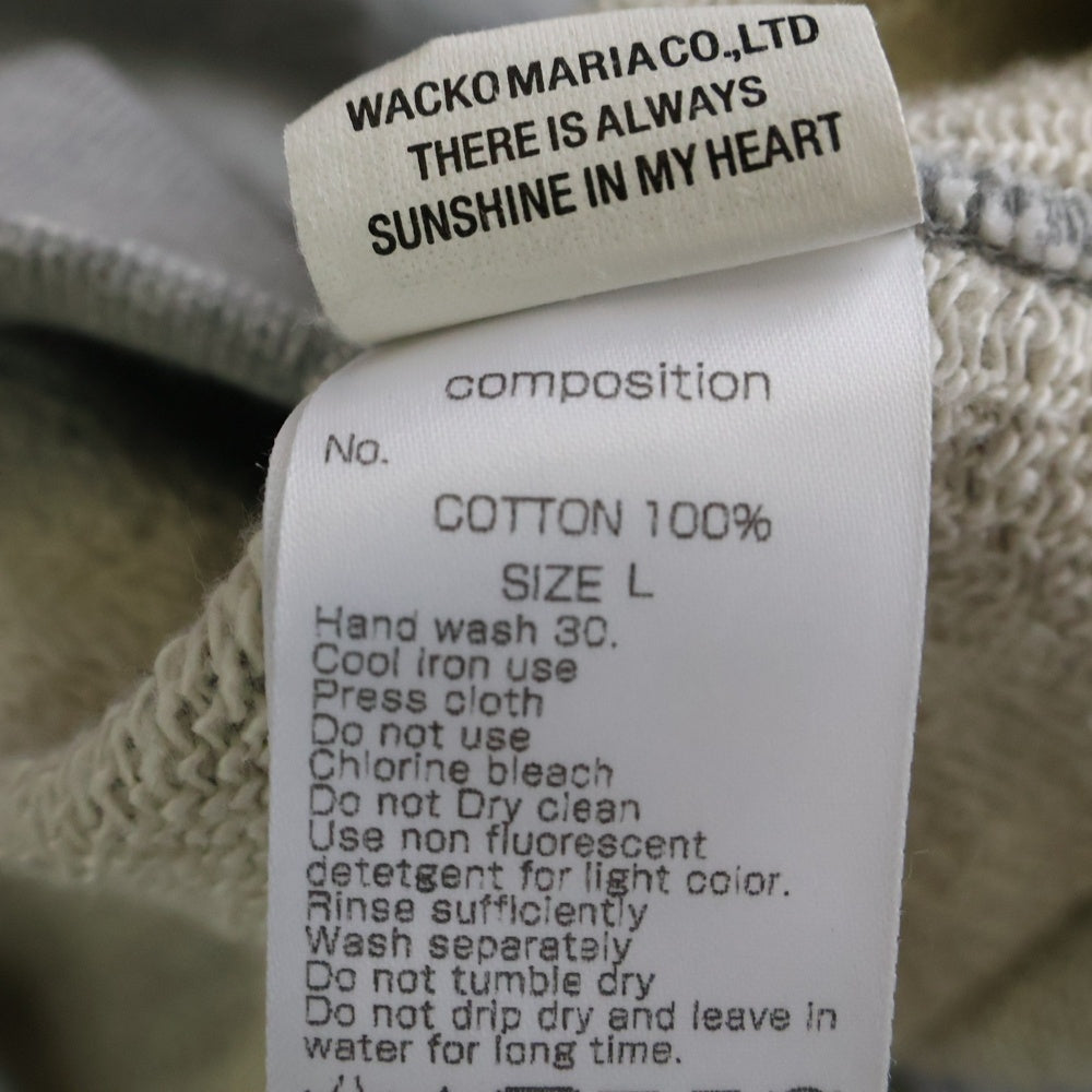 WACKO MARIA(ワコマリア) MIDDLE WEIGHT PULLOVER HOODED フロントロゴ刺繍プルオーバースウェットパーカー フーディー グレー