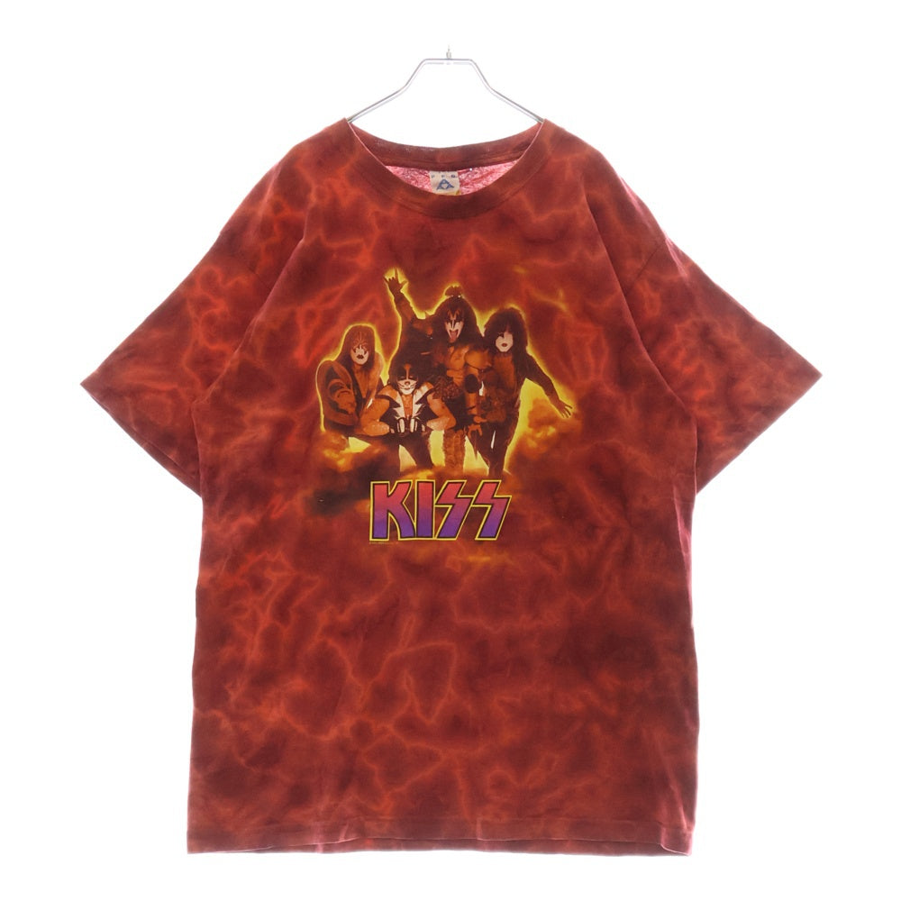 VINTAGE(ヴィンテージ) 00s KISS Print S/S TEE ALSTYLEタグ キス 片面プリント クルーネック半袖Tシャツカットソー レッド