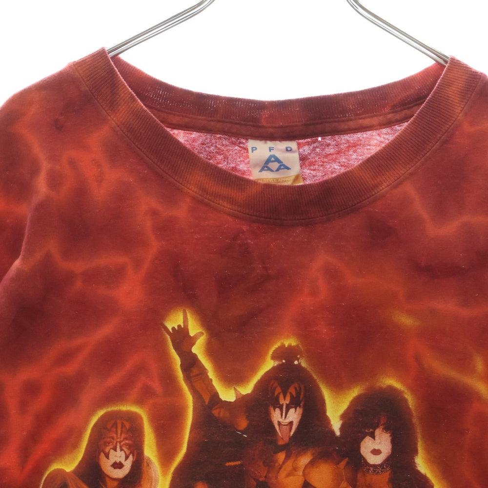 VINTAGE(ヴィンテージ) 00s KISS Print S/S TEE ALSTYLEタグ キス 片面プリント クルーネック半袖Tシャツカットソー レッド
