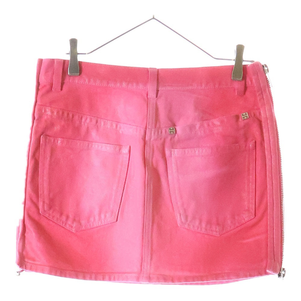 GIVENCHY(ジバンシィ) 21SS MINI DENIM SKIRT BW40GW50MC サイドジップ ミニデニムスカート レディース ピンク