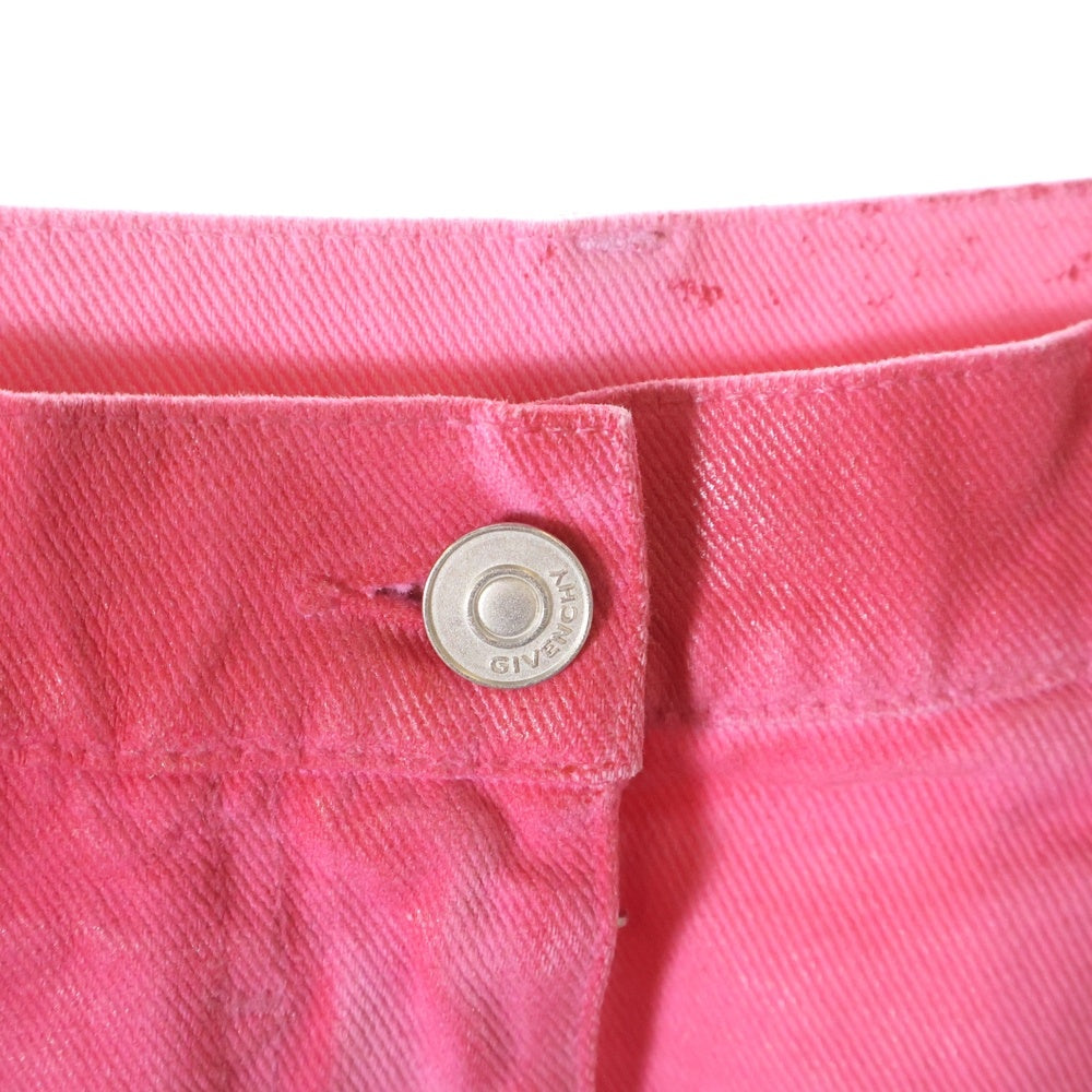 GIVENCHY(ジバンシィ) 21SS MINI DENIM SKIRT BW40GW50MC サイドジップ ミニデニムスカート レディース ピンク