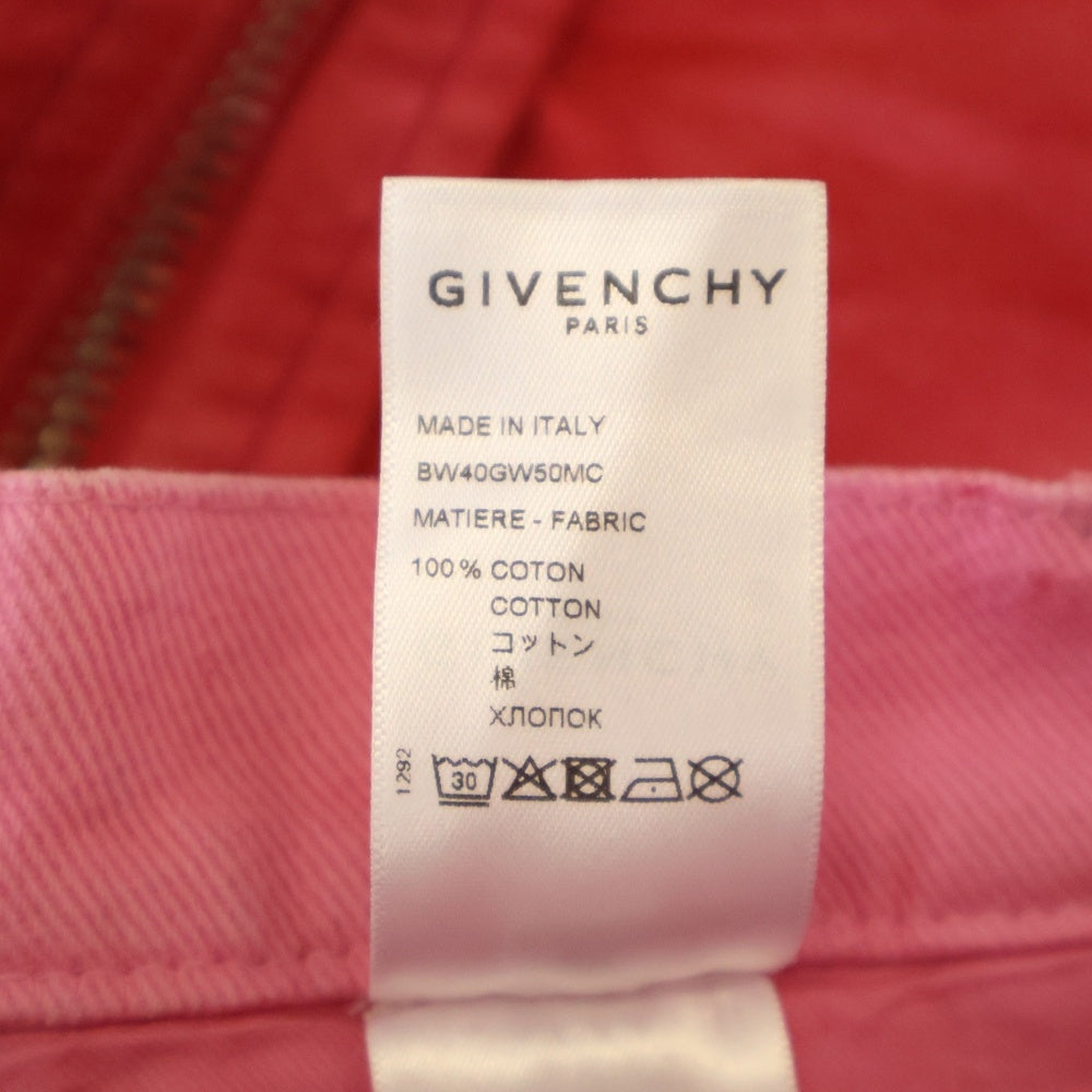 GIVENCHY(ジバンシィ) 21SS MINI DENIM SKIRT BW40GW50MC サイドジップ ミニデニムスカート レディース ピンク