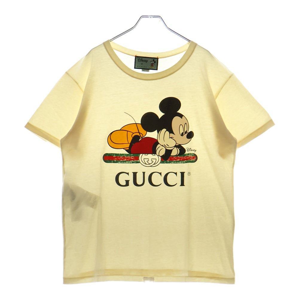GUCCI(グッチ) ×Disney ディズニー キャラクターコラボデザインプリント クルーネック半袖Tシャツカットソー アイボリー 492347 XJB7W