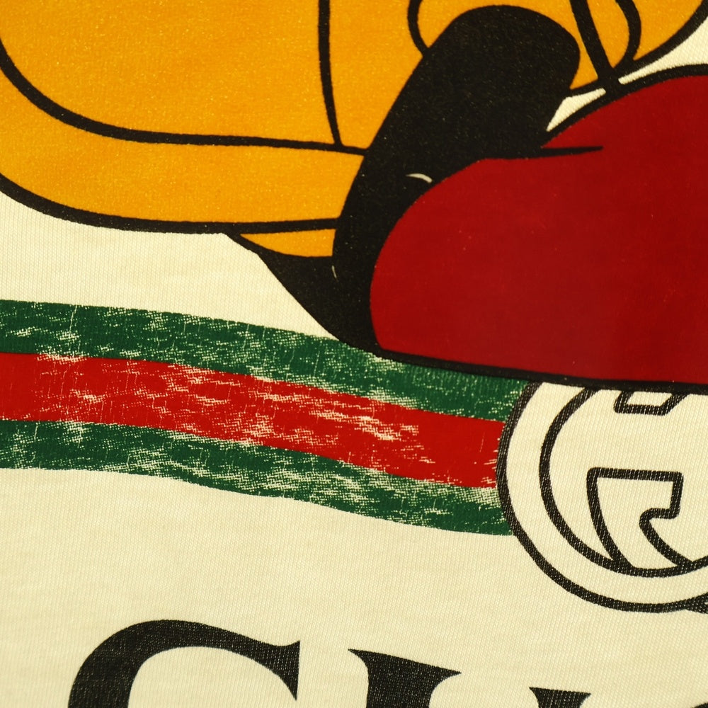 GUCCI(グッチ) ×Disney ディズニー キャラクターコラボデザインプリント クルーネック半袖Tシャツカットソー アイボリー 492347 XJB7W