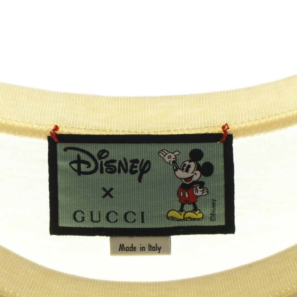 GUCCI(グッチ) ×Disney ディズニー キャラクターコラボデザインプリント クルーネック半袖Tシャツカットソー アイボリー 492347 XJB7W