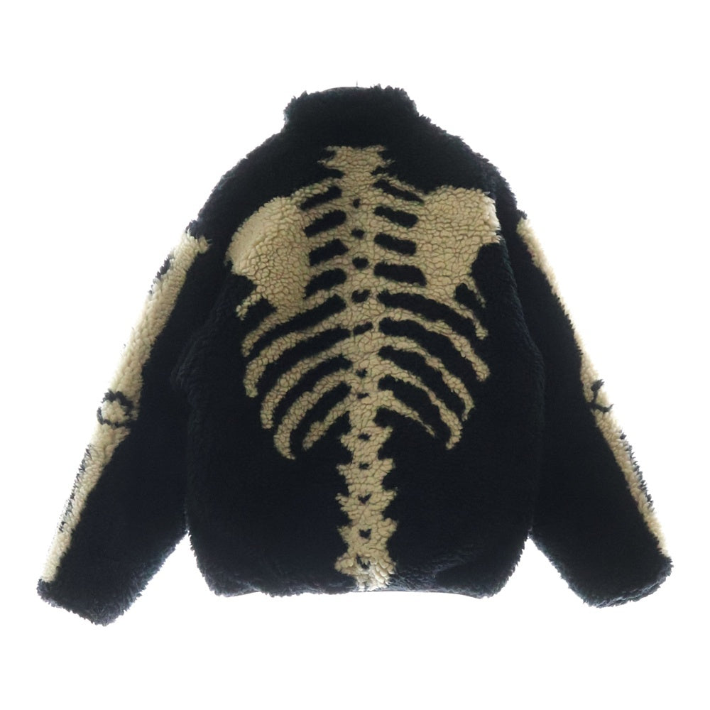 KAPITAL(キャピタル) 24AW BONE REVERSIBLE BLOUSON ボーン柄ボアフリース リバーシブルブルゾン ジップアップジャケット ブラック K2412LJ146