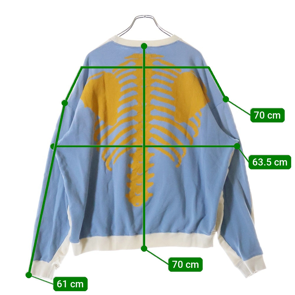 KAPITAL(キャピタル) 2TONE BACK BONE PRINT SWATSHIRTS 2トーンバックボーンプリントスウェットトレーナー ホワイト/ブルー EK-1139LCA