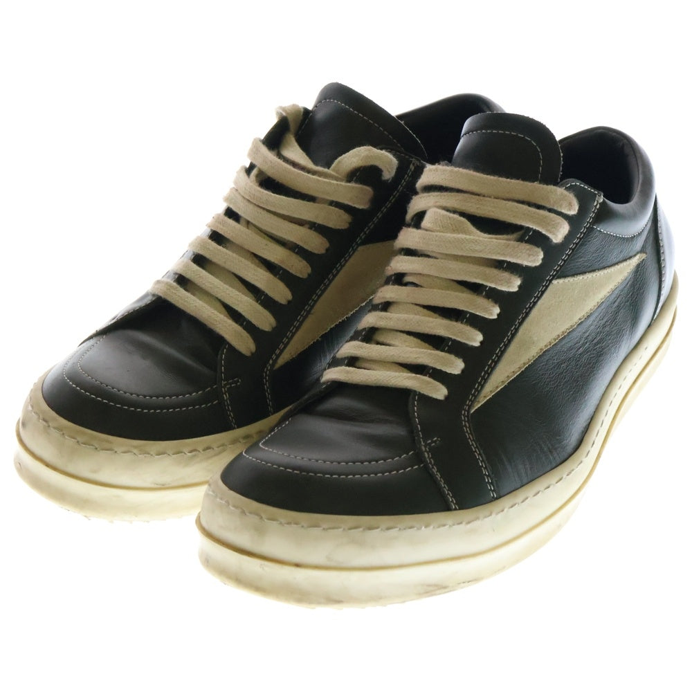 Rick Owens(リックオウエンス) VINTAGE SNEAKS ヴィンテージレザーローカットスニーカー シューズ カーキ RU02D6897 LCOLVS
