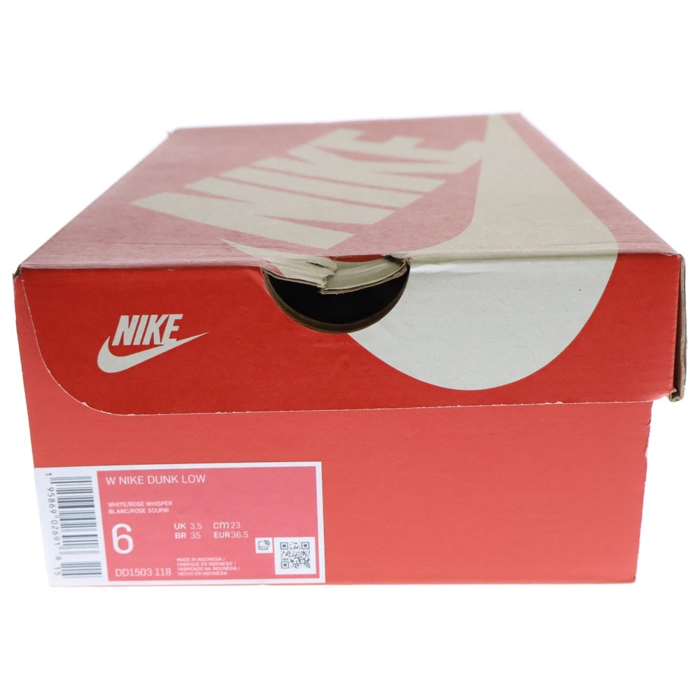 NIKE(ナイキ) WMNS DUNK LOW ROSE WHISPER DD1503‐118 ウィメンズ ダンク ローズウィスパー ローカットスニーカー シューズ ホワイト/ピンク US6/23cm
