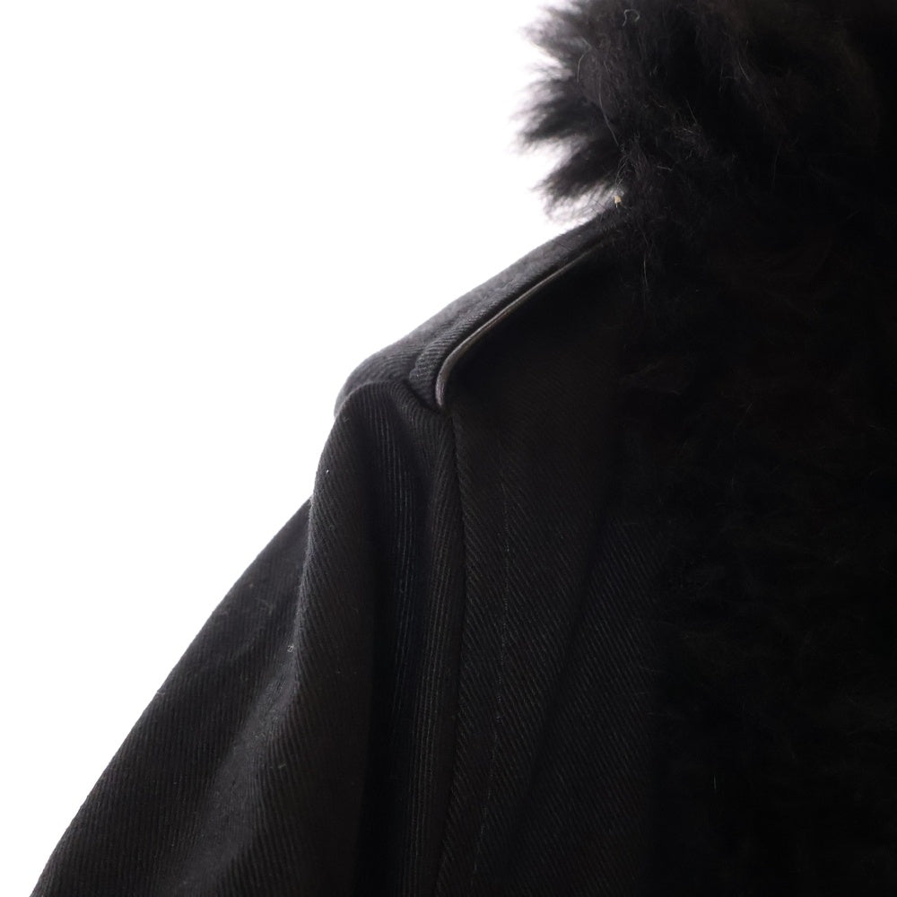 SAINT LAURENT PARIS(サンローランパリ) WZIP ミリタリージャケット ラムファー ムートンジャケット ブラック 616419 Y9B07