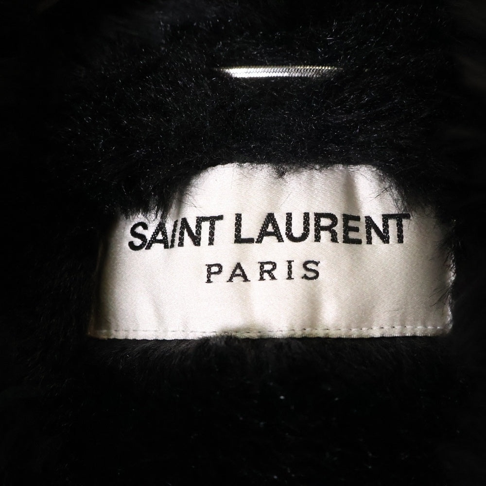 SAINT LAURENT PARIS(サンローランパリ) WZIP ミリタリージャケット ラムファー ムートンジャケット ブラック 616419 Y9B07