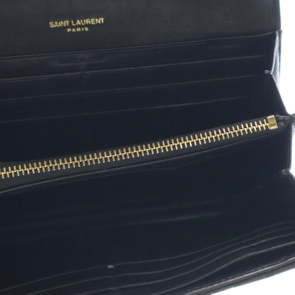 SAINT LAURENT PARIS(サンローランパリ) ギャビー YSLロゴ レザー ウォレット 長財布 ブラック 686694 1221