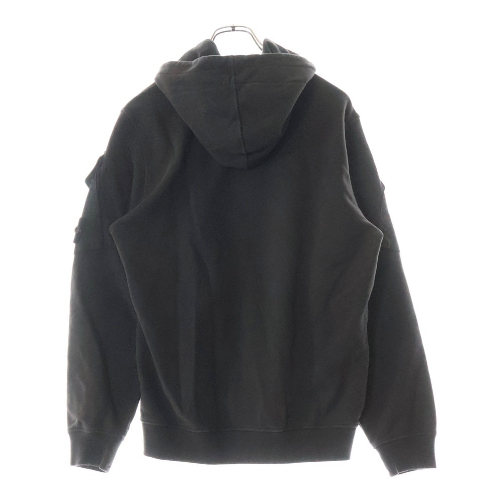 STONE ISLAND(ストーンアイランド) BRUSHED ORGANIC COTTON FLEECE HOODIE ブラッシュドオーガニックコットンフリースフーディー ジップアップパーカー ブラック K2S156100009
