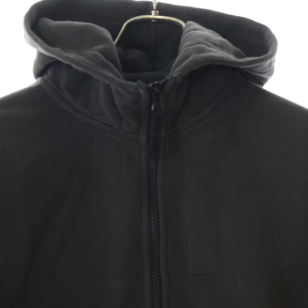 STONE ISLAND(ストーンアイランド) BRUSHED ORGANIC COTTON FLEECE HOODIE ブラッシュドオーガニックコットンフリースフーディー ジップアップパーカー ブラック K2S156100009