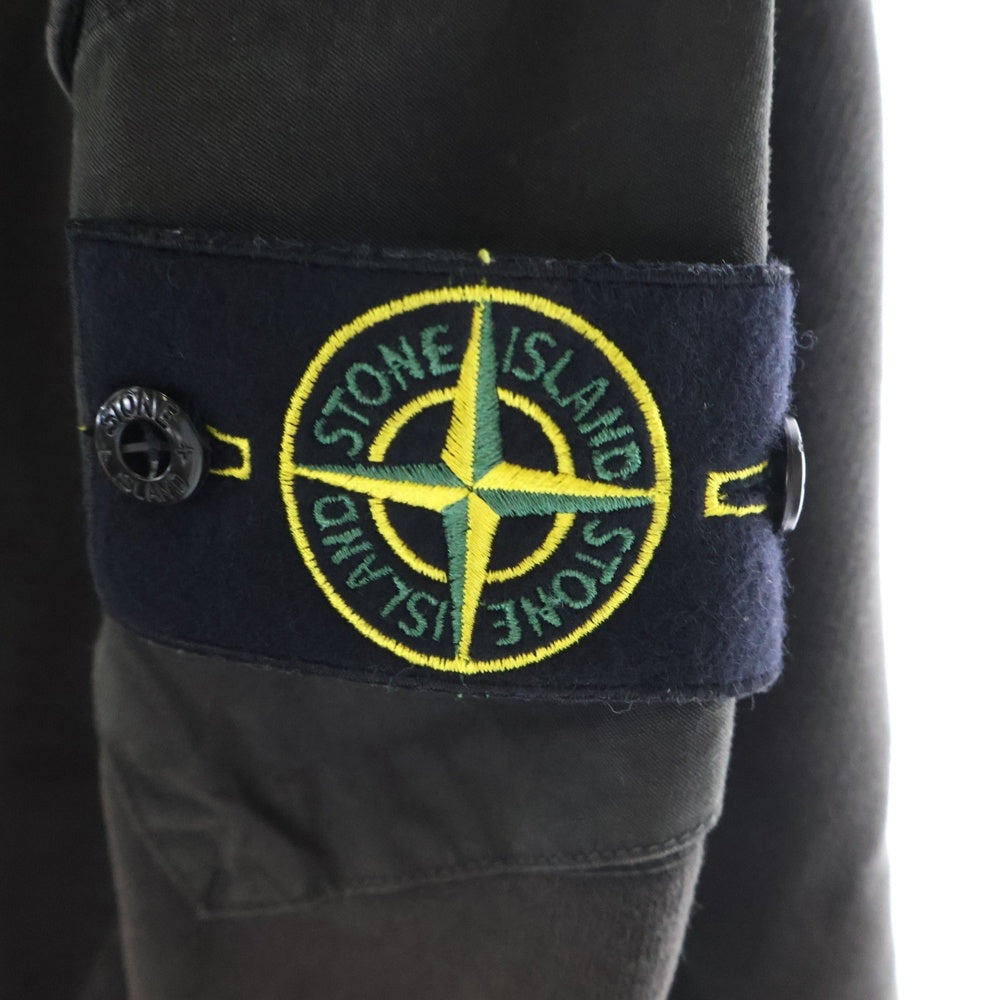 STONE ISLAND(ストーンアイランド) BRUSHED ORGANIC COTTON FLEECE HOODIE ブラッシュドオーガニックコットンフリースフーディー ジップアップパーカー ブラック K2S156100009