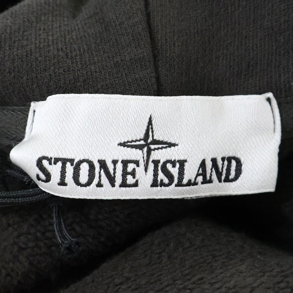 STONE ISLAND(ストーンアイランド) BRUSHED ORGANIC COTTON FLEECE HOODIE ブラッシュドオーガニックコットンフリースフーディー ジップアップパーカー ブラック K2S156100009
