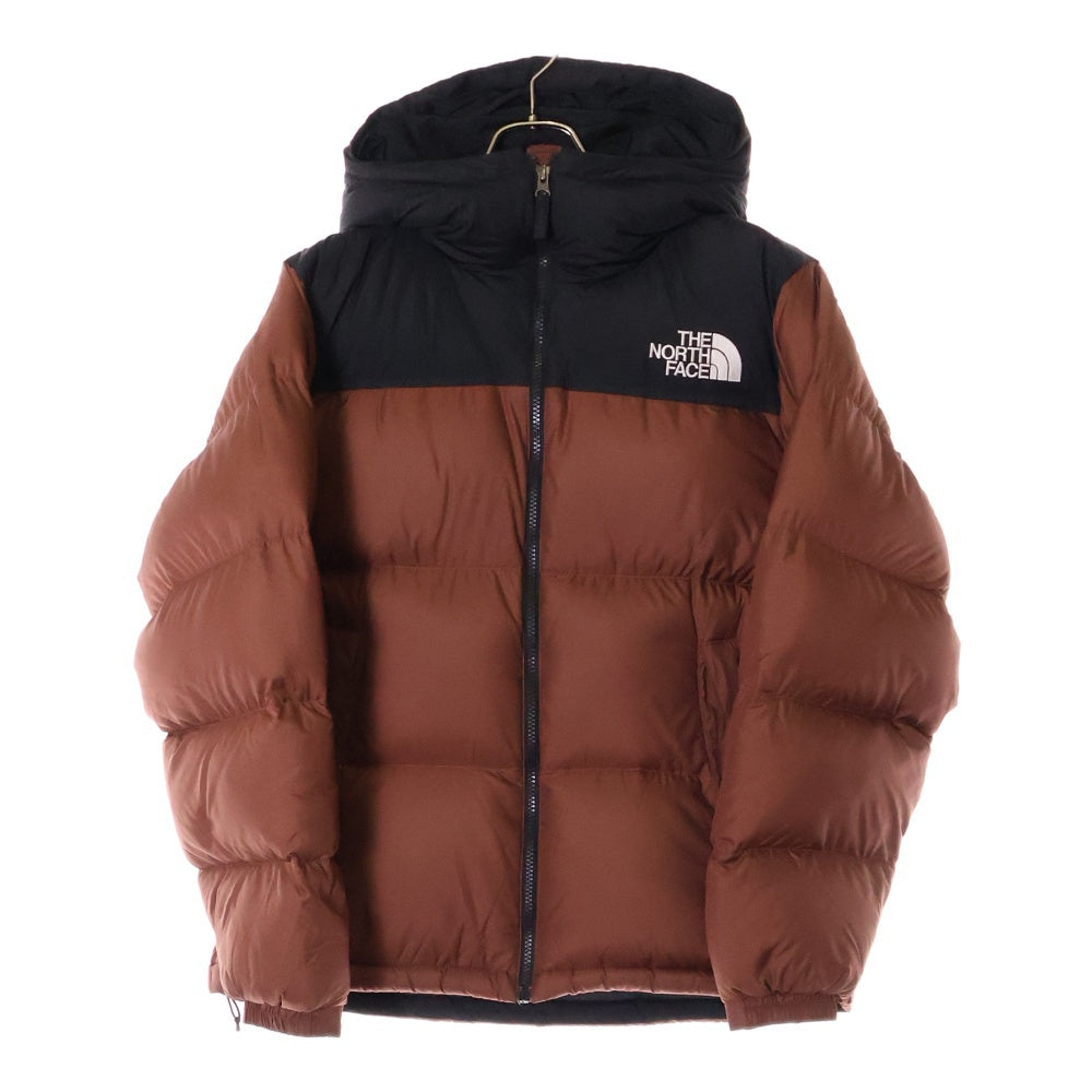 THE NORTH FACE(ザノースフェイス) Nuptse Hoodie ヌプシフーディー ロゴ刺繍ジップアップダウンジャケット レッド/ブラック ND92331