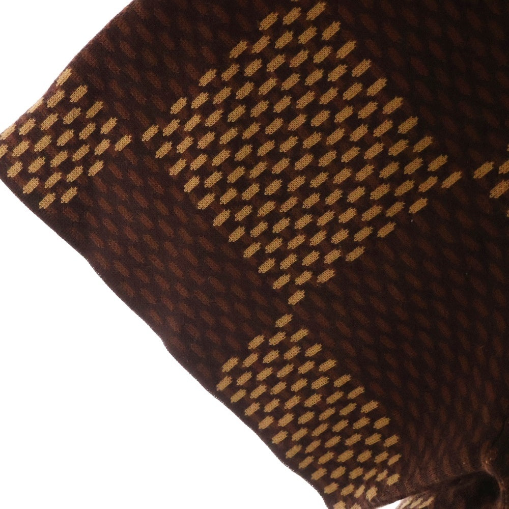 LOUIS VUITTON(ルイヴィトン) 24SS LVラインストーン ダミエ ニット クルーネック半袖Tシャツカットソー ブラウン RM241 AUR HQN63W