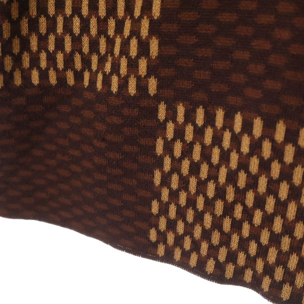 LOUIS VUITTON(ルイヴィトン) 24SS LVラインストーン ダミエ ニット クルーネック半袖Tシャツカットソー ブラウン RM241 AUR HQN63W