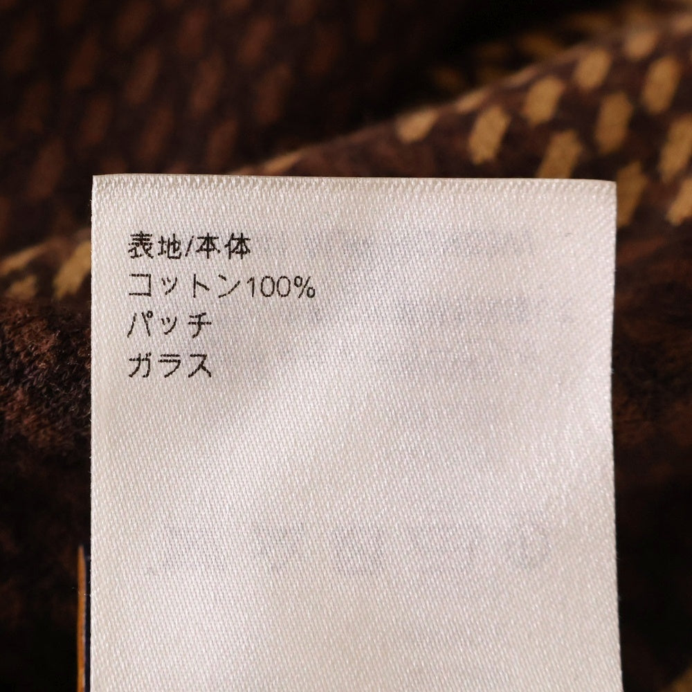 LOUIS VUITTON(ルイヴィトン) 24SS LVラインストーン ダミエ ニット クルーネック半袖Tシャツカットソー ブラウン RM241 AUR HQN63W