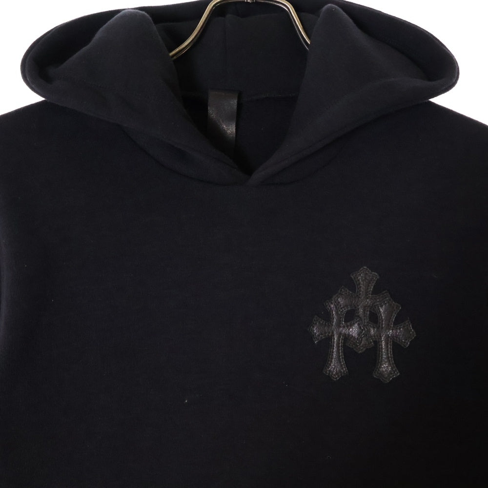 CHROME HEARTS(クロムハーツ) YNOT クロスパッチ付き 袖CHプラス プルオーバーパーカー フーディ ブラック