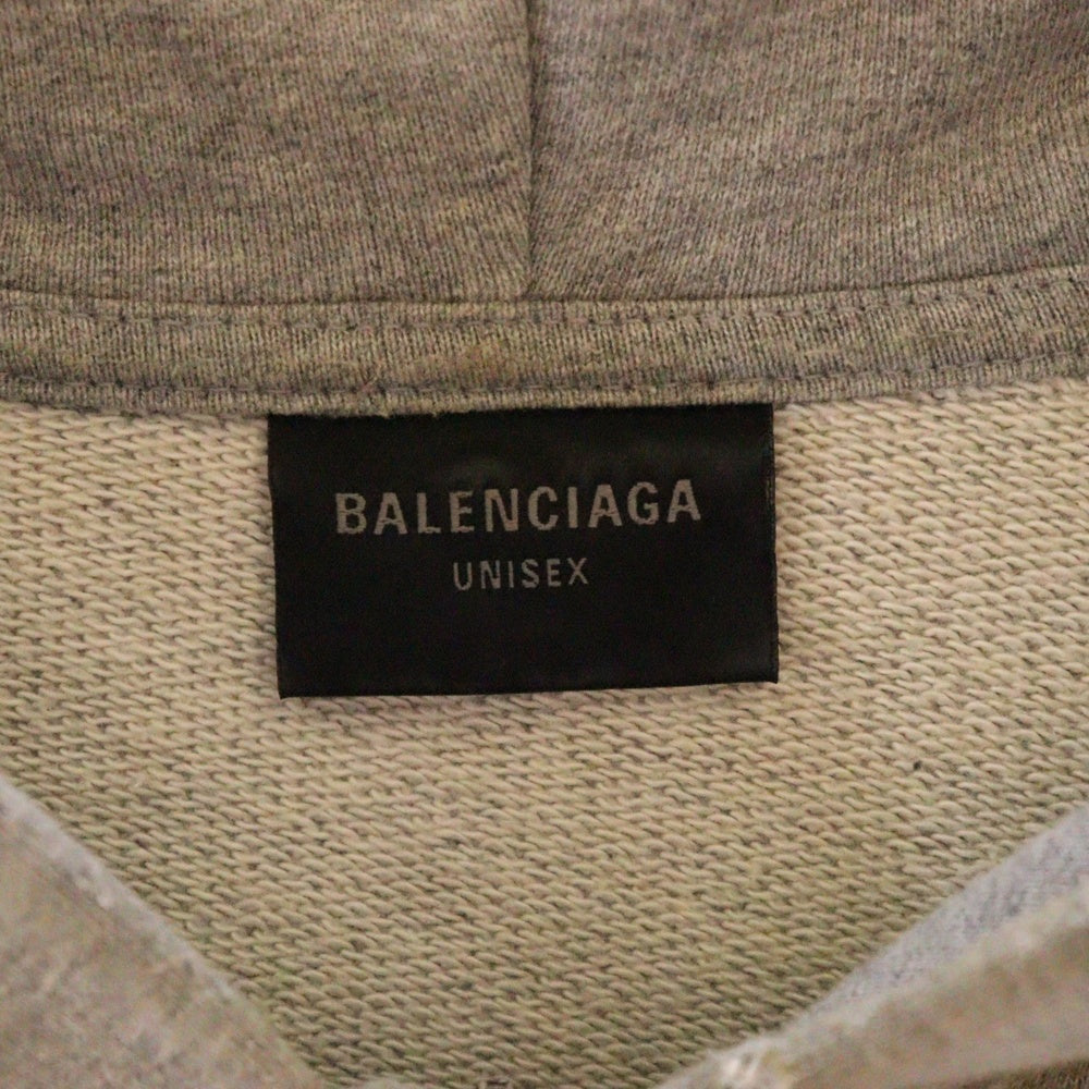 BALENCIAGA(バレンシアガ) 24SS graphic paint skater Hoodie グラフィックペイントスケータージップアップスウェットパーカー フーディー グレー 744457 TOVA8
