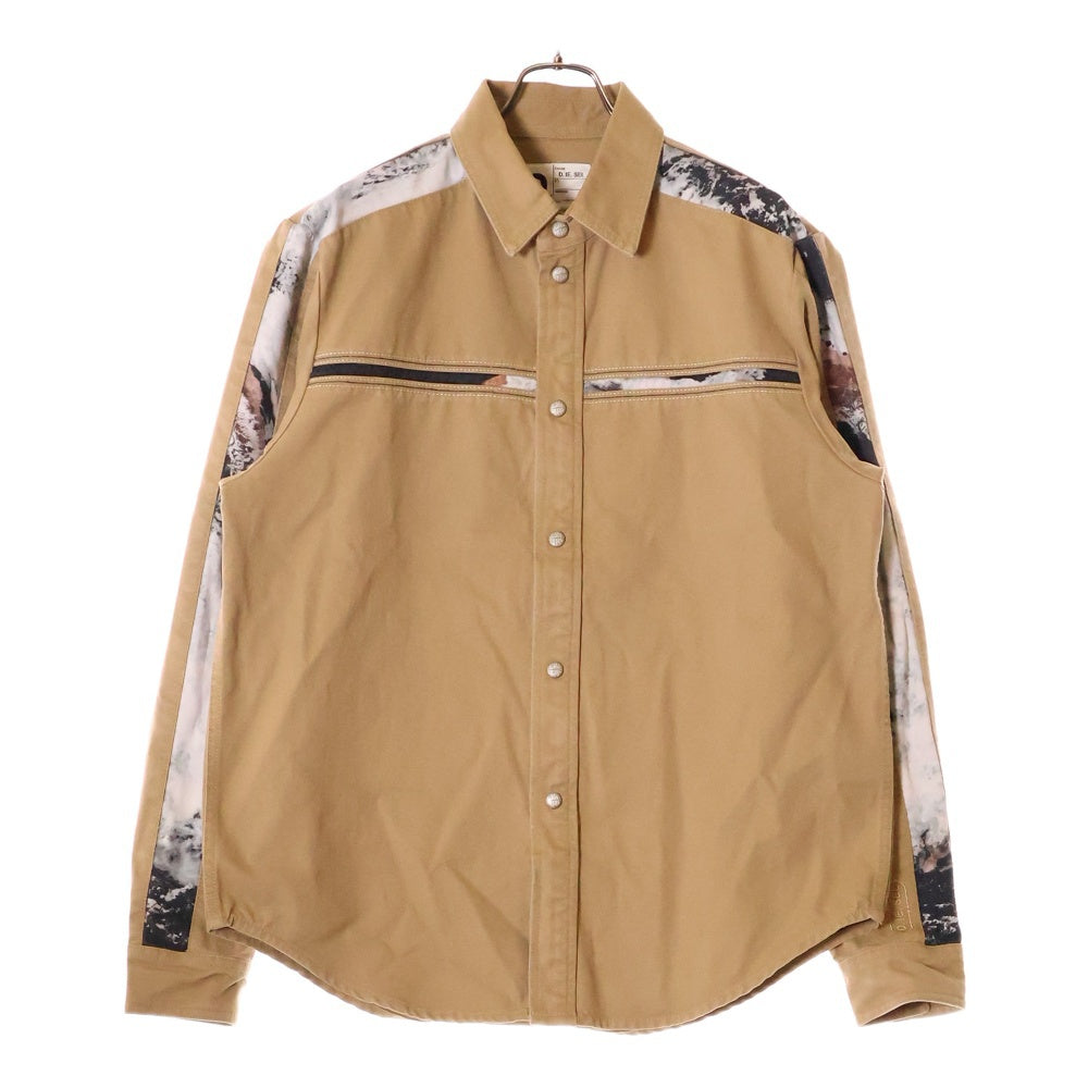 DIESEL(ディーゼル) S-Mich Printed Regular Fit Cotton Shirt レギュラーフィットコットンシャツジャケット ベージュ 0QGAC