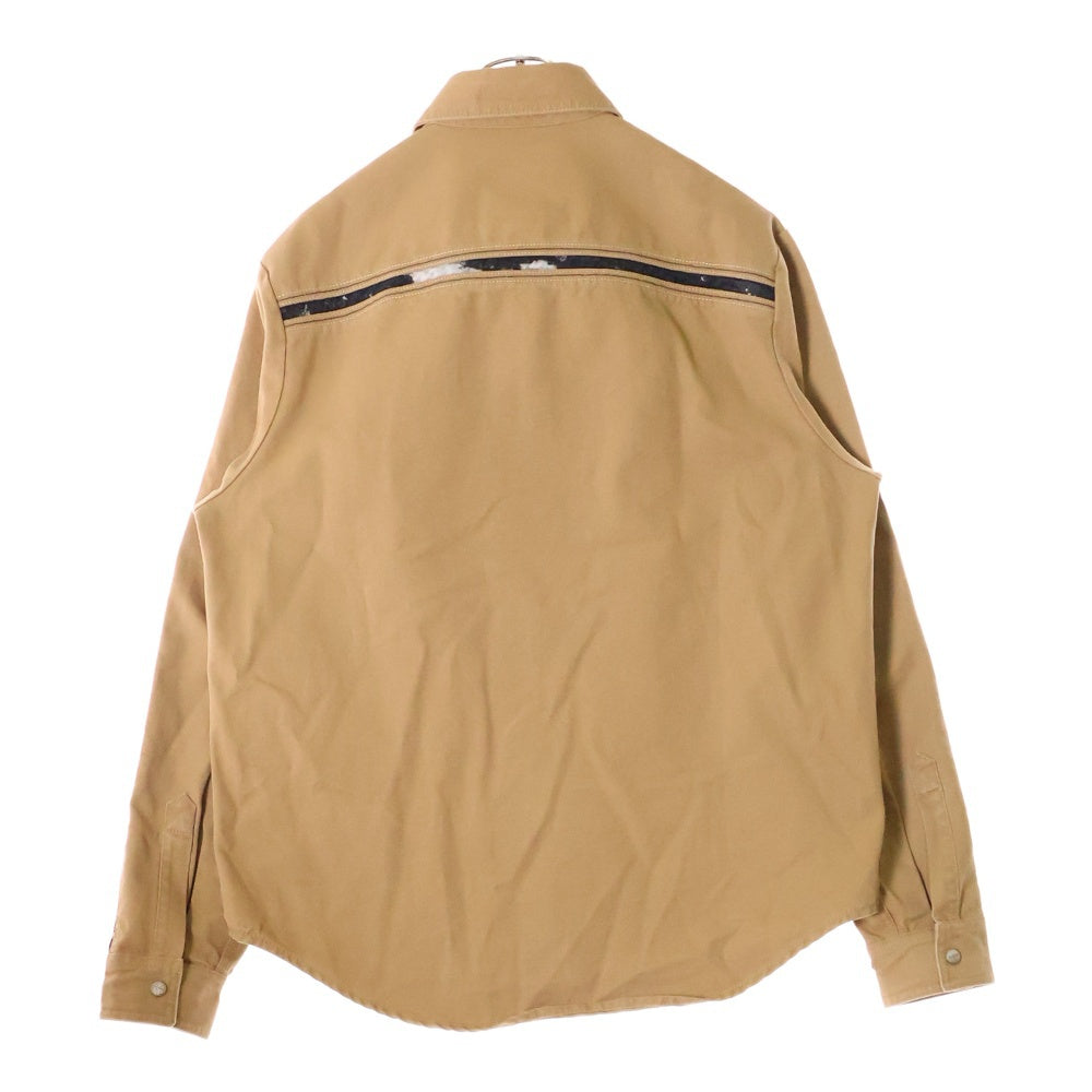 DIESEL(ディーゼル) S-Mich Printed Regular Fit Cotton Shirt レギュラーフィットコットンシャツジャケット ベージュ 0QGAC