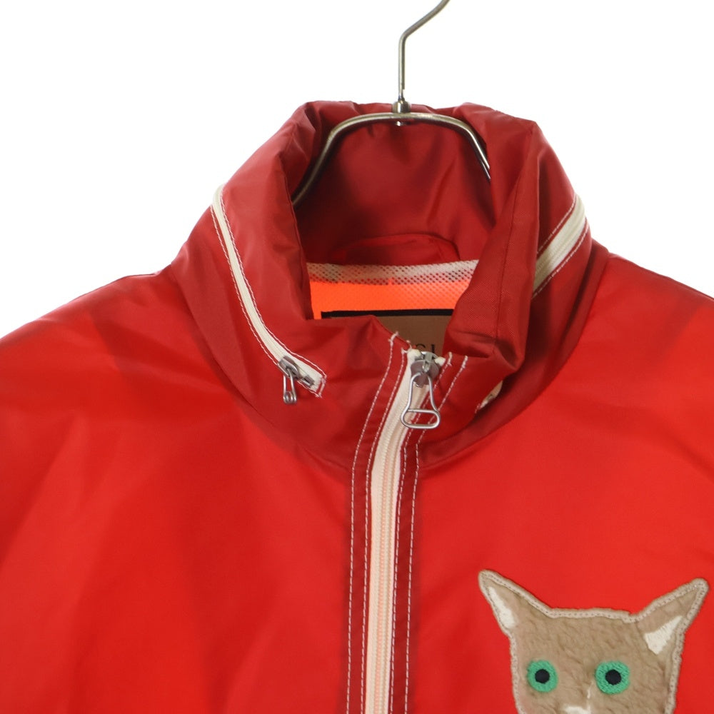 GUCCI(グッチ) 21AW Cat Zipper Jacket 654025 ZAGPU キャット ジップ ナイロンジャケット レッド