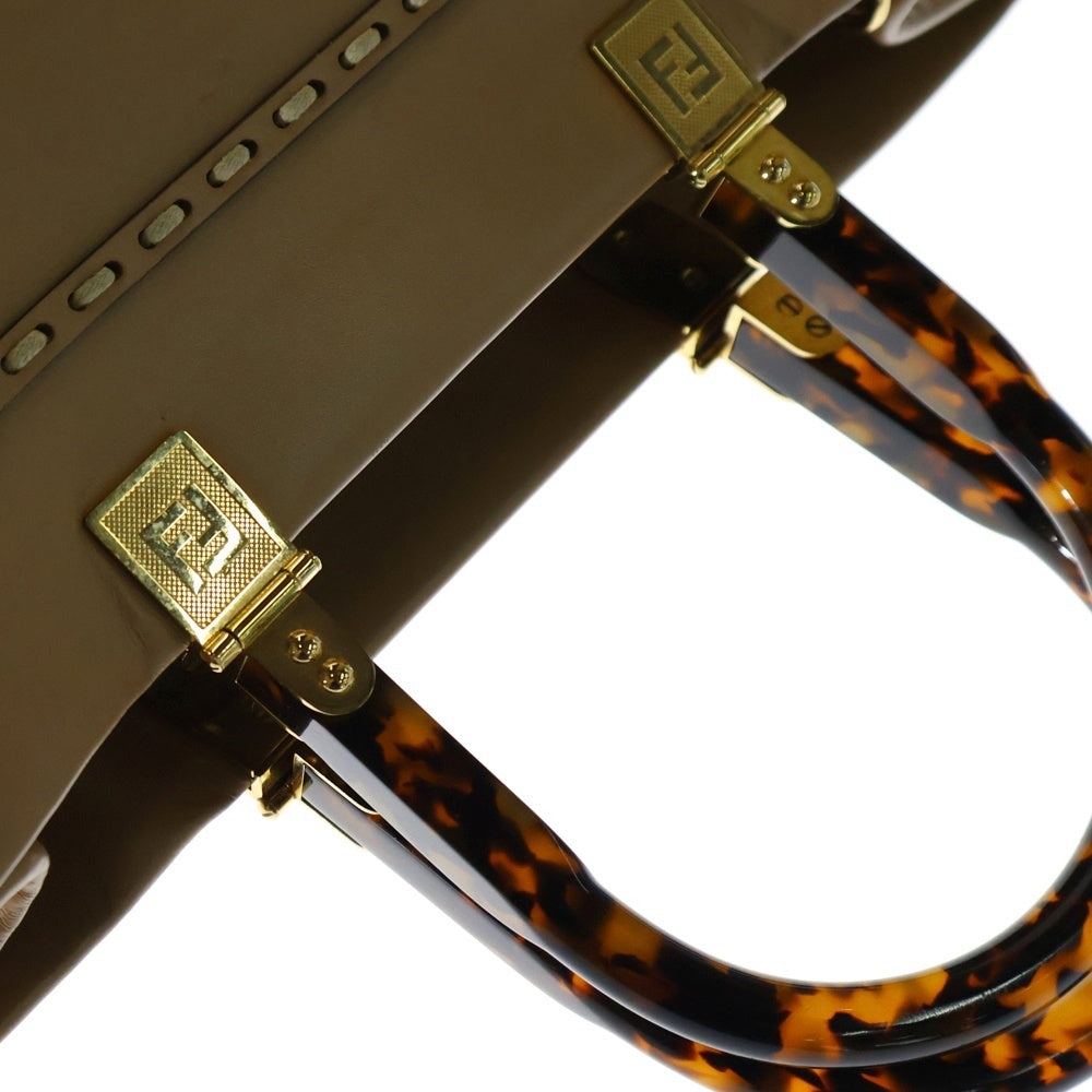 FENDI(フェンディ) SUNSHINE MEDIUM 8BH386 サンシャイン ミディアム レザー エキゾチックレザー トートバッグ ブラウン