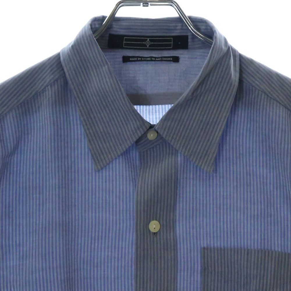 STONE ISLAND(ストーンアイランド) STRIPE SHIRT 長袖ストライプシャツ ブルー/グレー 49141513