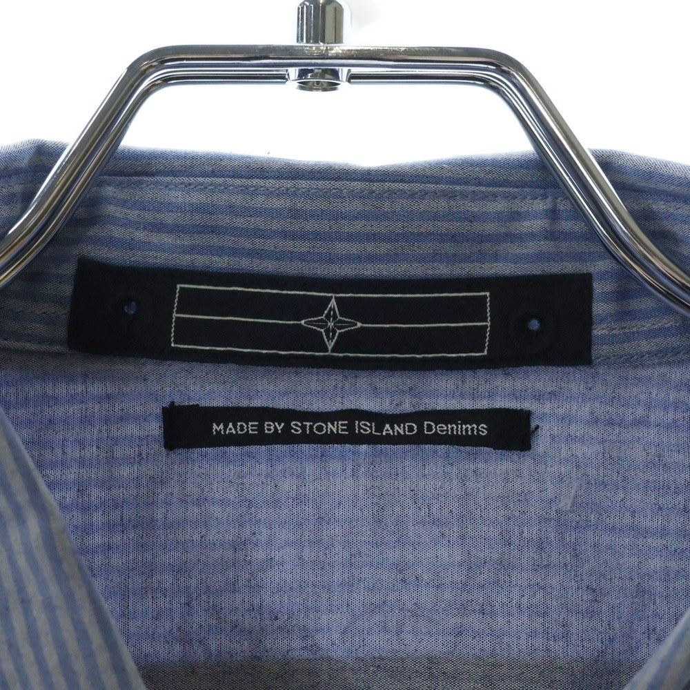 STONE ISLAND(ストーンアイランド) STRIPE SHIRT 長袖ストライプシャツ ブルー/グレー 49141513