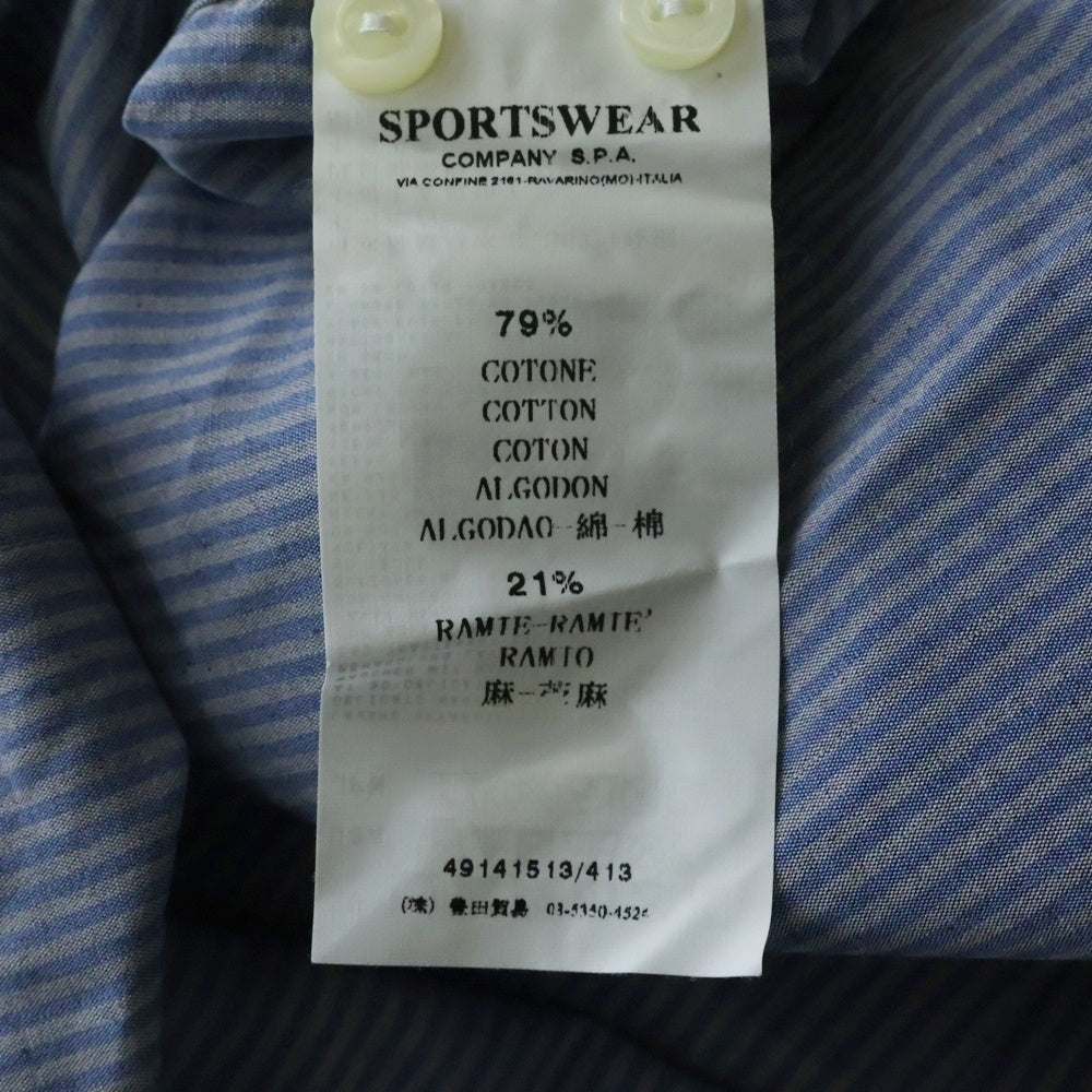 STONE ISLAND(ストーンアイランド) STRIPE SHIRT 長袖ストライプシャツ ブルー/グレー 49141513