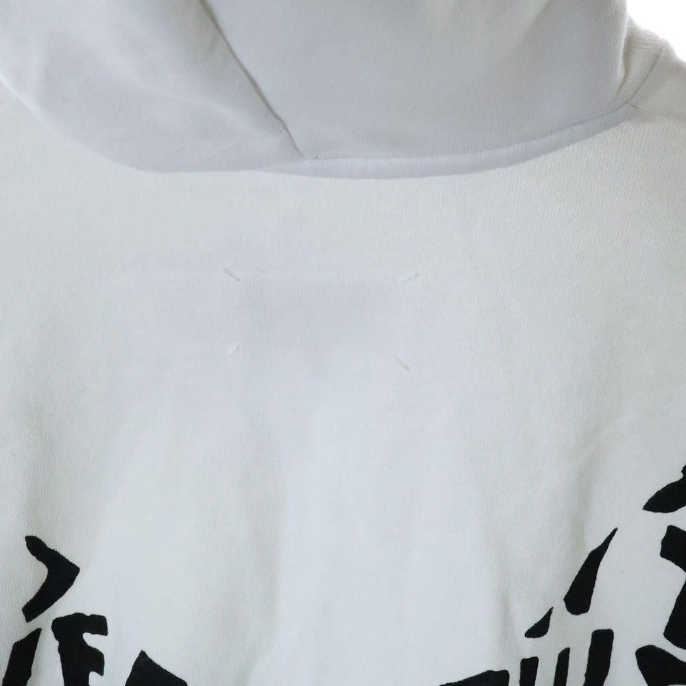 Maison Margiela(メゾンマルジェラ) 21SS AIDS Charity Print Hoodie チャリティープリント プルオーバースウェットパーカー フーディ ホワイト レディース S51GU0039 S25322