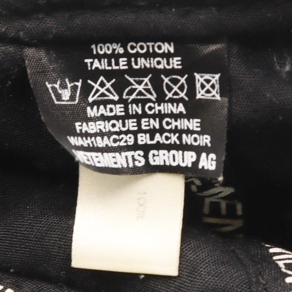 VETEMENTS(ヴェトモン) 17AW EURO CAP ユーロキャップ 帽子 ブラック WAH18AC29