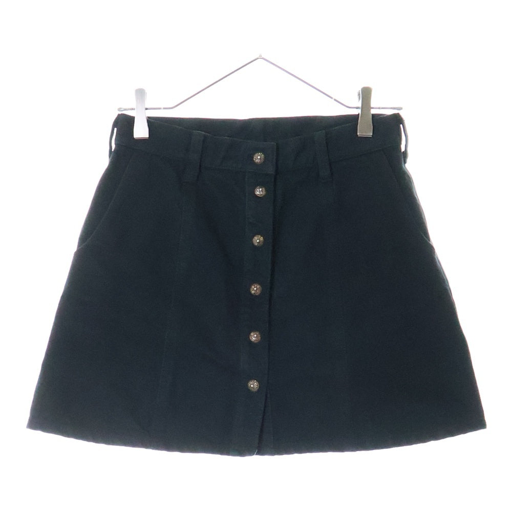 CHROME HEARTS(クロムハーツ) CROSS BALL SKIRT クロムボールボタン デニムスカート レディース ブラック