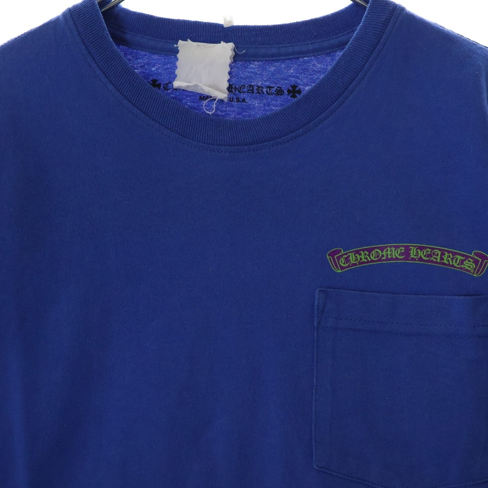 CHROME HEARTS(クロムハーツ) CH T-SHRT 1 バックスクロールロゴプリント クルーネック半袖Tシャツカットソー ブルー