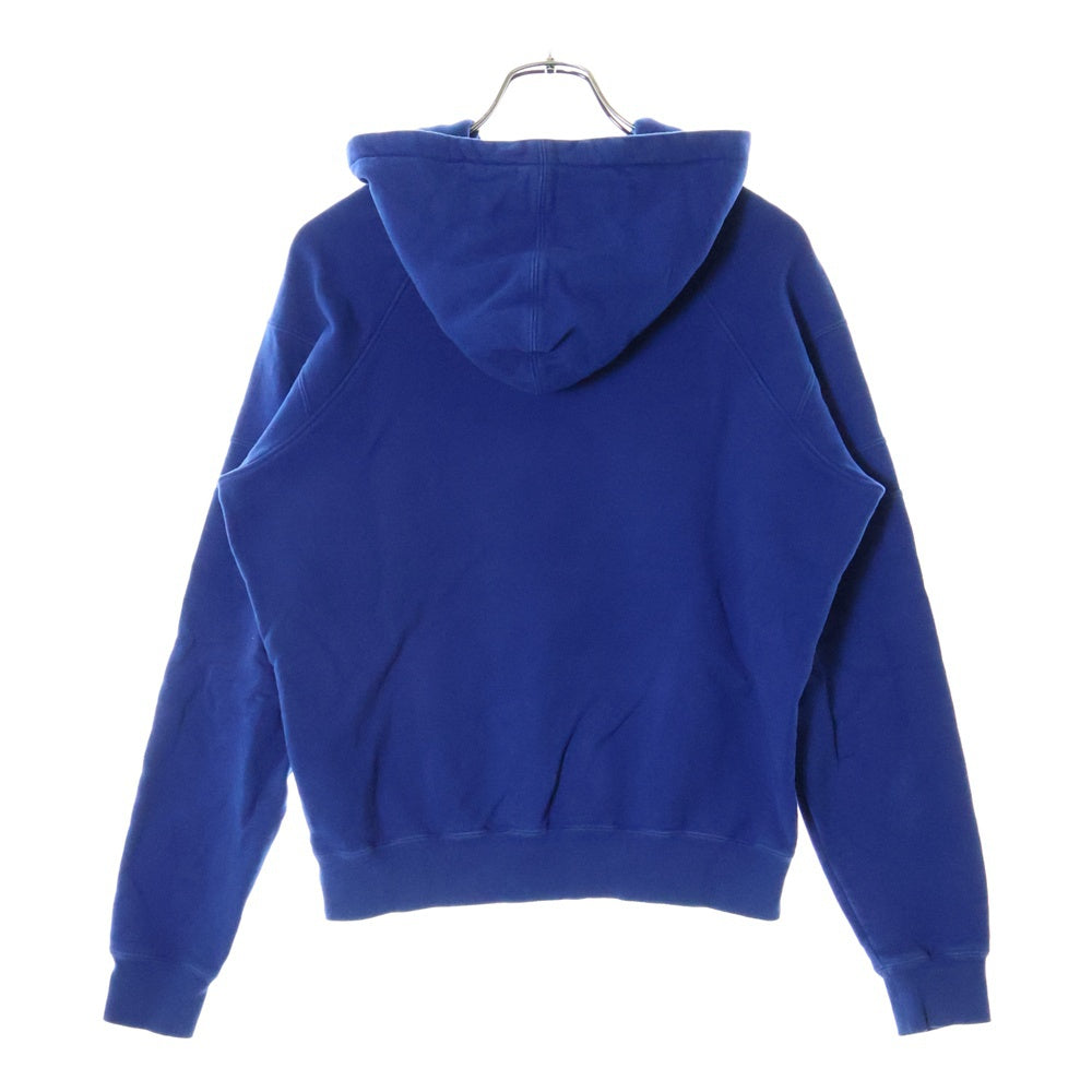 SAINT LAURENT PARIS(サンローランパリ) EMBROIDERED HOODIE フロントロゴ刺繍プルオーバースウェットパーカー フーディー ブルー 732313 Y37CG 4000
