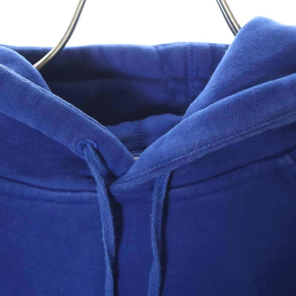 SAINT LAURENT PARIS(サンローランパリ) EMBROIDERED HOODIE フロントロゴ刺繍プルオーバースウェットパーカー フーディー ブルー 732313 Y37CG 4000