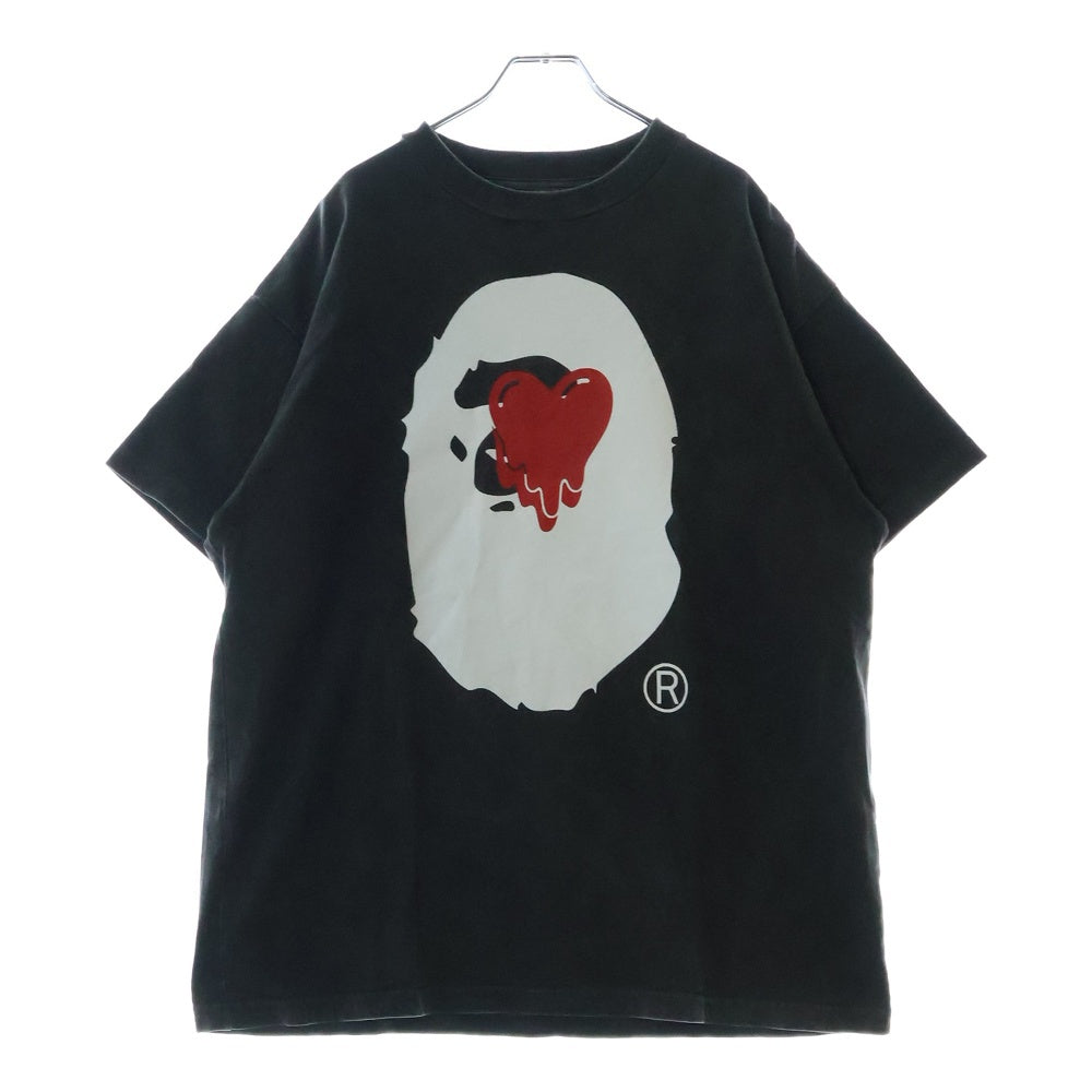 Emotionally Unavailable(エモーショナリー アンアヴェイラブル) 25SS ×A BATHING APE EU BAPE FACE SS TEE EU-HR8-0000-C30 × アベイシングエイプ プリント クルーネック半袖Tシャツカットソー グレー