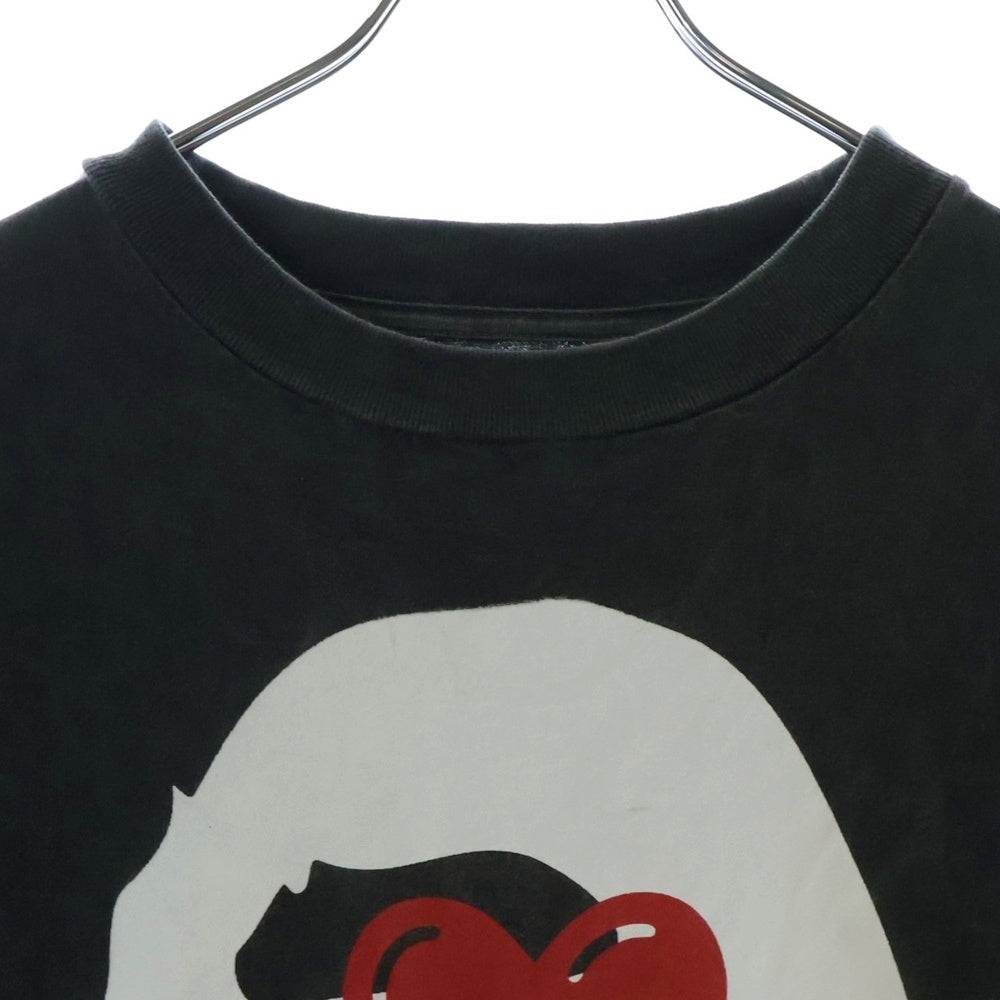 Emotionally Unavailable(エモーショナリー アンアヴェイラブル) 25SS ×A BATHING APE EU BAPE FACE SS TEE EU-HR8-0000-C30 × アベイシングエイプ プリント クルーネック半袖Tシャツカットソー グレー