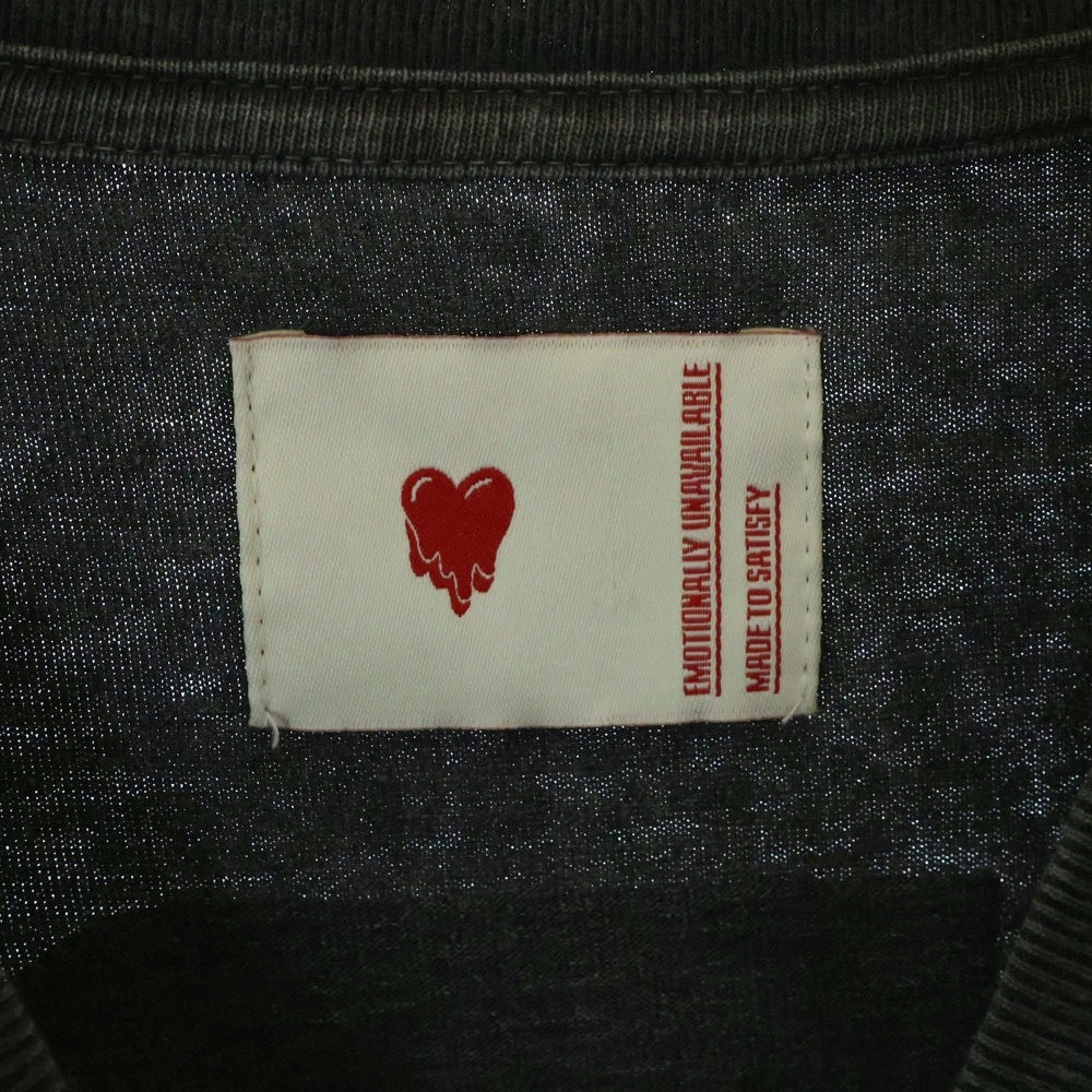 Emotionally Unavailable(エモーショナリー アンアヴェイラブル) 25SS ×A BATHING APE EU BAPE FACE SS TEE EU-HR8-0000-C30 × アベイシングエイプ プリント クルーネック半袖Tシャツカットソー グレー
