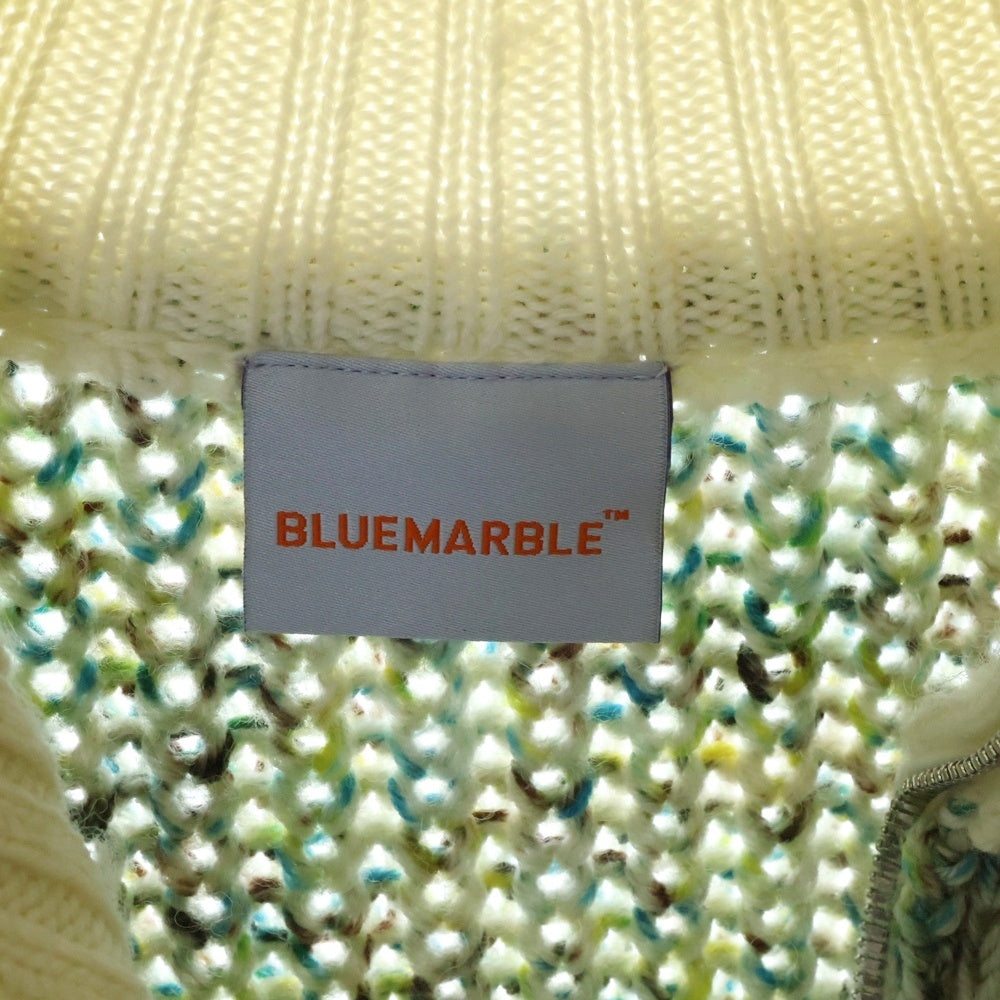BLUEMARBLE(ブルーマーブル) ロゴ 刺繍 ハーフジップ ニットセーター マルチカラー