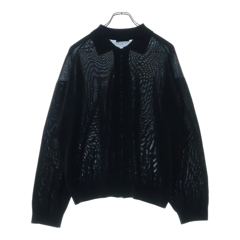 VAINL ARCHIVE(バイナルアーカイブ) 25SS ZIP CARDIGAN 襟付きジップカーディガン ブラック VASK25S001