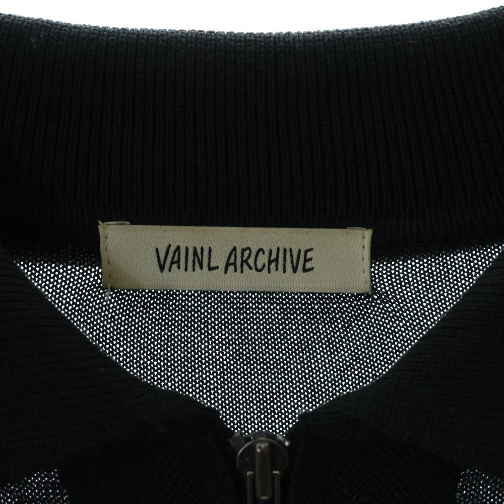 VAINL ARCHIVE(バイナルアーカイブ) 25SS ZIP CARDIGAN 襟付きジップカーディガン ブラック VASK25S001