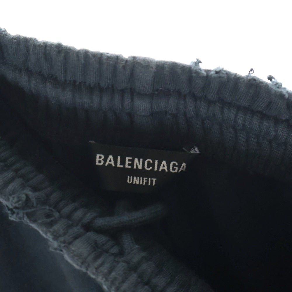 BALENCIAGA(バレンシアガ) ダメージ加工BBロゴ刺繍ショートパンツ ショーツ ブラック 676137