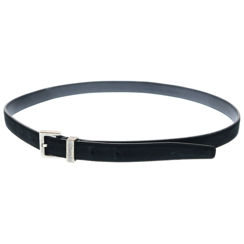 SAINT LAURENT PARIS(サンローランパリ) スクエアバックルレザーナローベルト GRZ467000 85 0517 ブラック