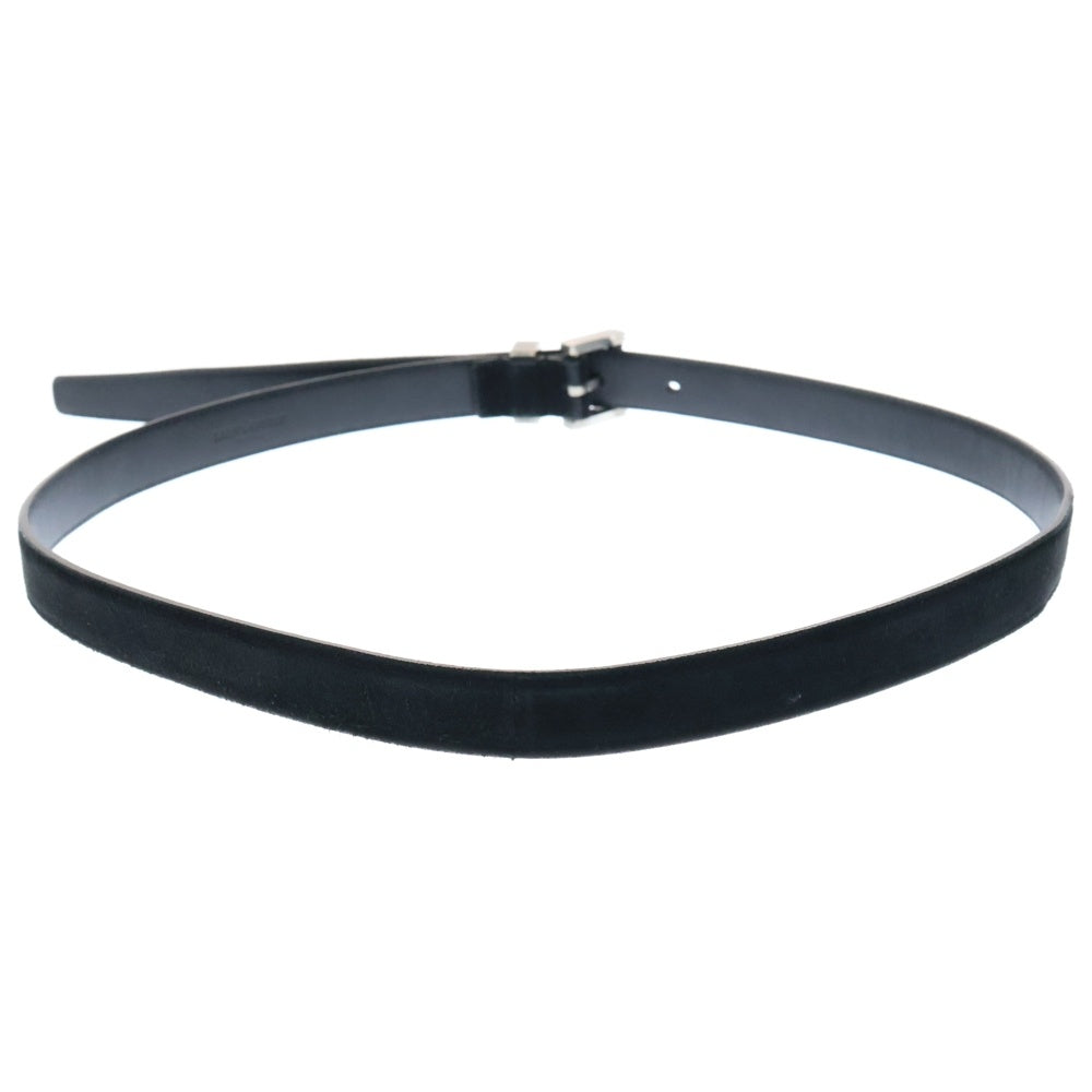 SAINT LAURENT PARIS(サンローランパリ) スクエアバックルレザーナローベルト GRZ467000 85 0517 ブラック