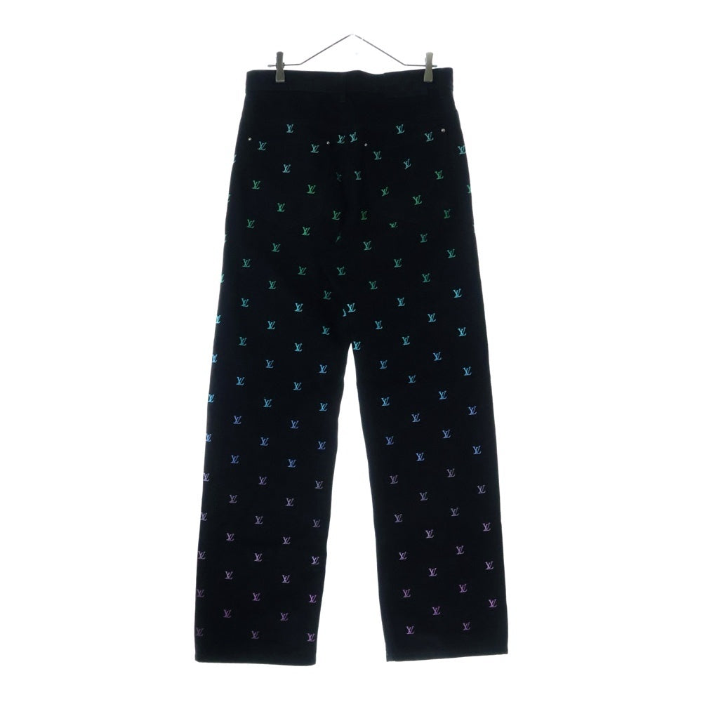 LOUIS VUITTON(ルイヴィトン) 25AW LV ブラゾン グラディエント エンブロイダリーデニムスケートパンツ ジーンズ ブラック RM252MV TBF HTD01W