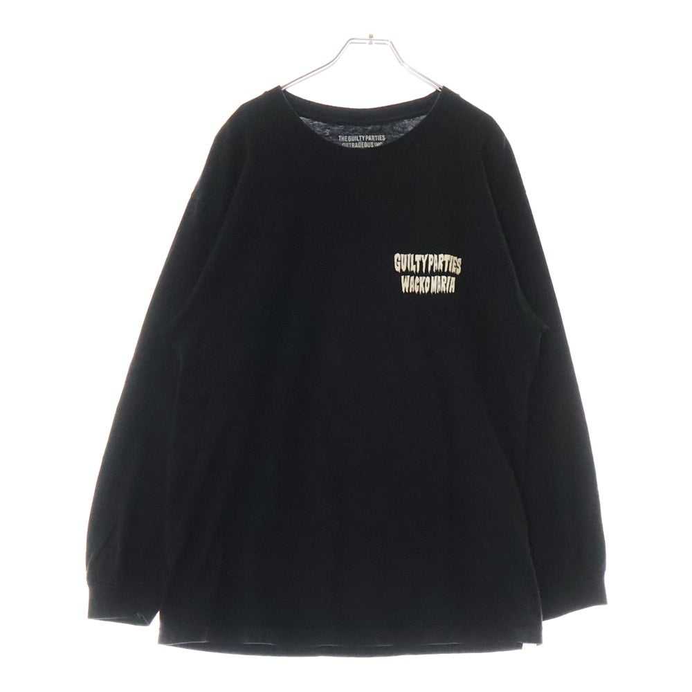 WACKO MARIA(ワコマリア) 21SS MARIA CREW NECK LONG SLEEV T-SHIAT バックマリアプリント クルーネック長袖Tシャツカットソー ロンT ブラック